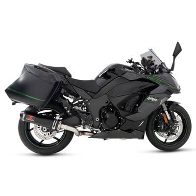 Ninja 1100 SX SE Tourer 25-26 Race De-cat Exhaust System 370mm Round Black Stainless Carbon Silencer