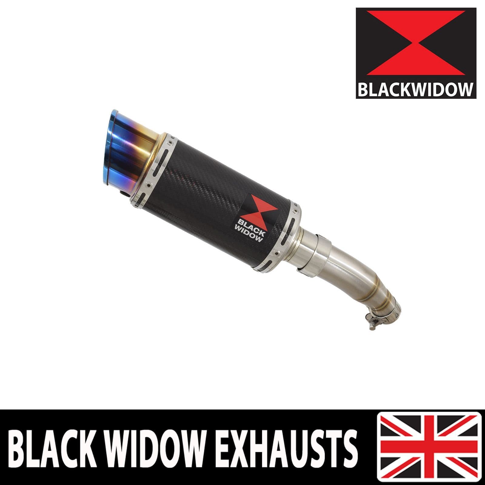 Ninja 125 2018 - 2024 Exhaust Silencer 200mm Round Blue Tip Carbon