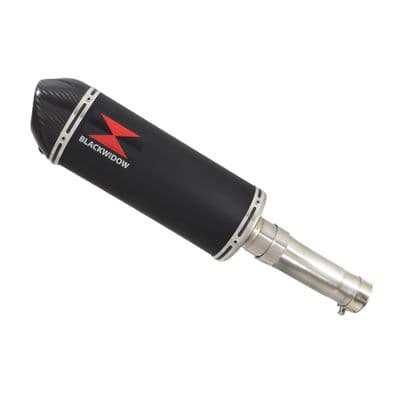 Ninja 400 Z 400 2017 - 2026 Exhaust Link Pipe + 300mm Oval Black Stainless Carbon Tip Silencer