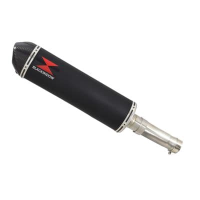 Ninja 400 Z 400 2017 - 2026 Exhaust Link Pipe + 400mm Oval Black Stainless Carbon Tip Silencer