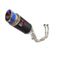 Ninja 500 Z 500 2024 - 2026 Exhaust System 200mm Round Blue Tip Black Stainless Silencer