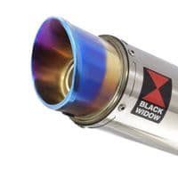 Ninja 500 Z 500 2024 - 2026 Exhaust System 200mm Round Blue Tip Stainless Silencer