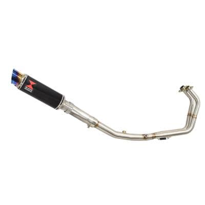 Ninja 500 Z 500 2024 - 2026 Exhaust System 230mm GP Round Blue Tip Black Stainless Silencer