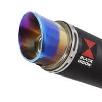 Ninja 500 Z 500 Exhaust System 200mm Round Blue Tip Black Stainless Silencer