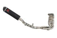 Ninja H2 SX 2018 - 2024 Race De-cat Exhaust System 400mm Oval Black  Stainless Carbon Tip Silencer