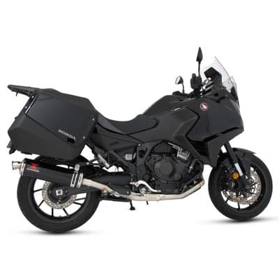 NT 1100 2022 - 2026 With Panniers Exhaust De - Cat Full System 400 mm Oval Black Stainless Silencer