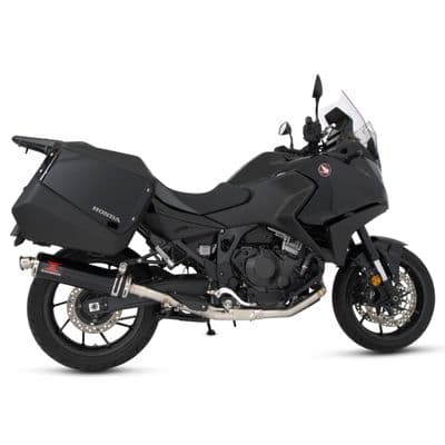 NT 1100 2022 - 2026 With Panniers Exhaust De - Cat Full System 400 mm Round Black Stainless Silencer