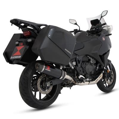 NT 1100 2022 - 2026 With Panniers Exhaust Silencer Kit 400 mm Oval Black Stainless Carbon Tip