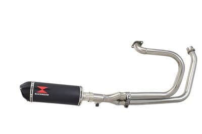 NTV600 NTV650 REVERE 1988-1998 Exhaust System with 300mm Oval Black Stainless Carbon Tip Silencer