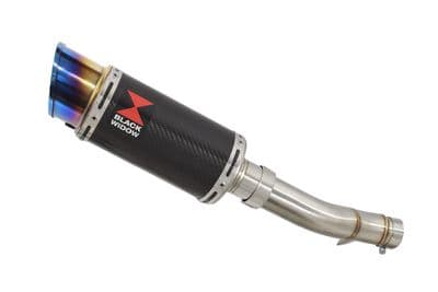 NX 500 2024 - 2025 Exhaust Link Pipe  & 200mm Round Blue Tip Carbon Silencer