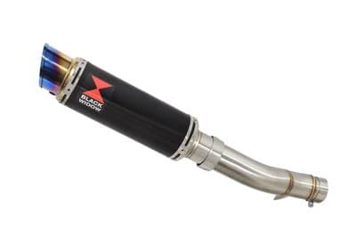 NX 500 2024 - 2025 Exhaust Link Pipe  & 230mm GP Round Blue Tip Black Stainless Silencer