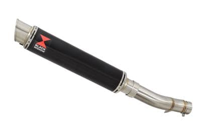 NX 500 2024 - 2025 Exhaust Link Pipe  & 350mm GP Round Black Stainless Silencer