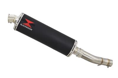 NX 500 2024 - 2025 Exhaust Link Pipe & 400mm Oval Black Stainless Silencer