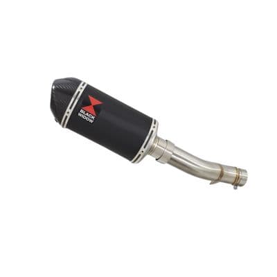 NX 500 2024 - 2026 Exhaust Link Pipe 200mm Oval Black Stainless Carbon Tip Silencer