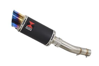 NX 500 2024 - 2026 Exhaust Link Pipe  & 200mm Round Blue Tip Black Stainless Silencer