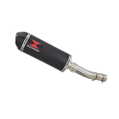 NX 500 2024 - 2026 Exhaust Link Pipe 300mm Oval Black Stainless Carbon Tip Silencer