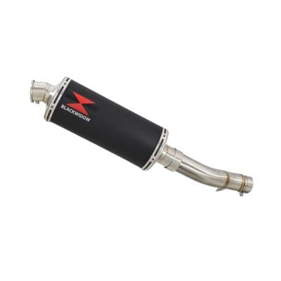 NX 500 2024 - 2026 Exhaust Link Pipe & 300mm Oval Black Stainless Silencer