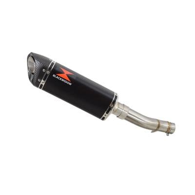 NX 500 2024 - 2026 Exhaust Link Pipe 300mm Tri Oval Black Stainless Carbon Tip Silencer