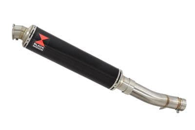NX 500 2024 - 2026 Exhaust Link Pipe & 350mm Round Black Stainless Silencer