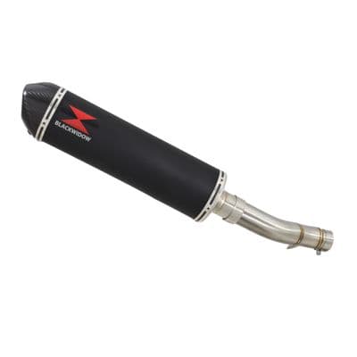 NX 500 2024 - 2026 Exhaust Link Pipe 400mm Oval Black Stainless Carbon Tip Silencer