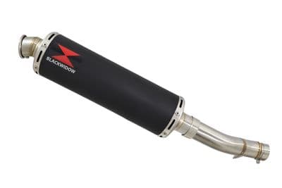 NX 500 2024 - 2026 Exhaust Link Pipe & 400mm Round Black Stainless Silencer