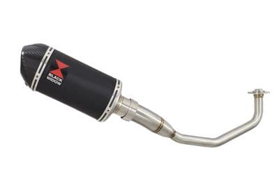 PCX 125 WW125 2012-2016 Exhaust System + 200mm Oval Black Stainless Carbon Tip Silencer