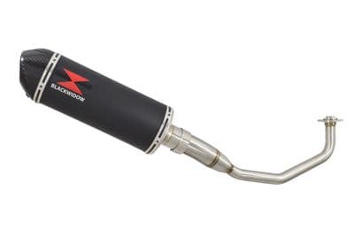 PCX 125 WW125 2012-2016 Exhaust System + 300mm Oval Black Stainless Carbon Tip Silencer