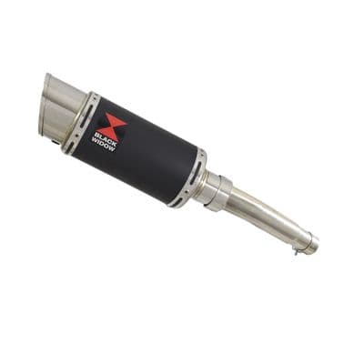 PM-01 125 Exhaust 200mm Round Black Stainless Silencer Kit