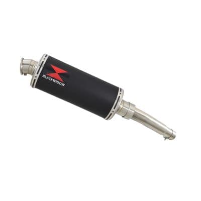 PM-01 125 Exhaust 300mm Oval Black Stainless Silencer Kit