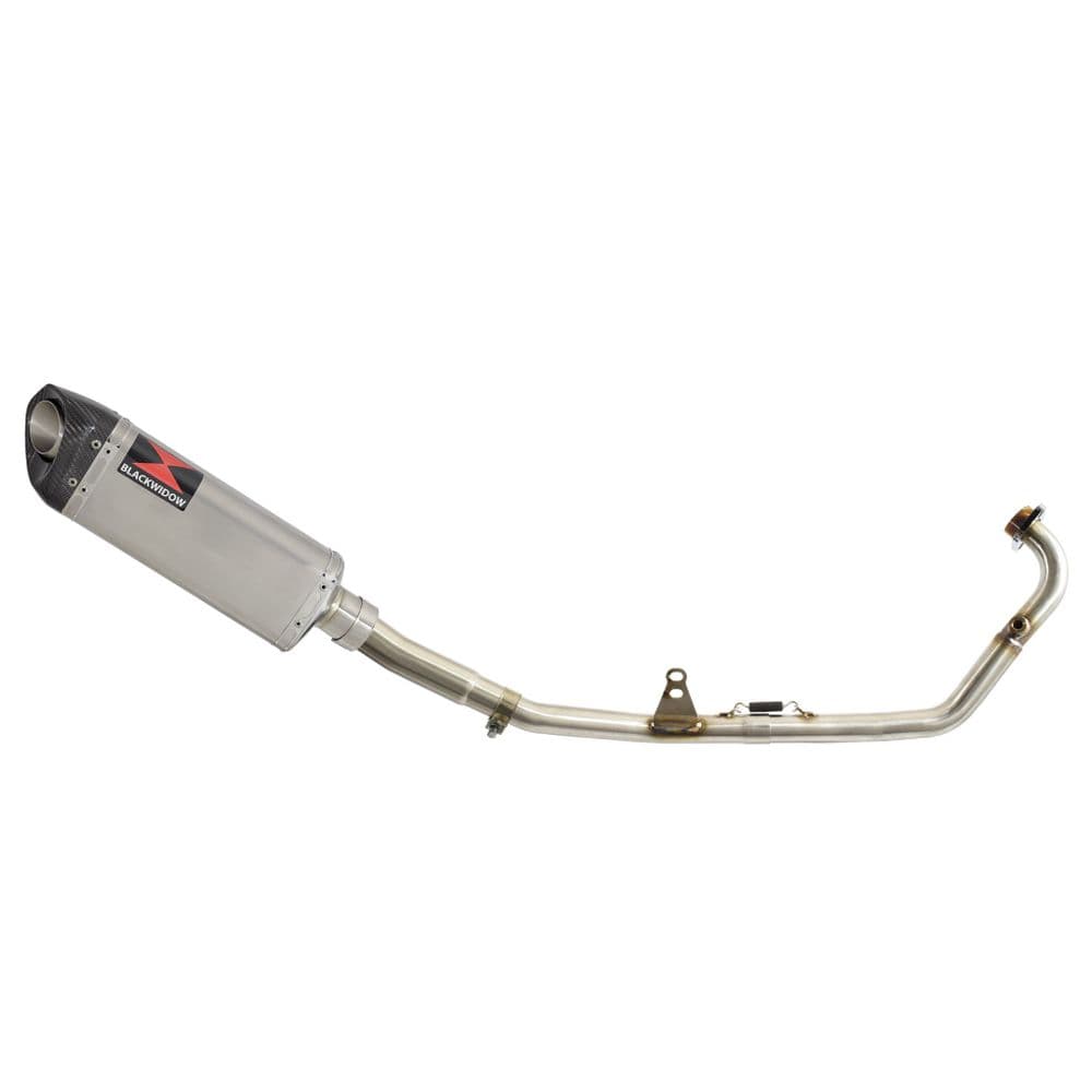 PM-01 125 Exhaust System 300mm Tri Oval Stainless Carbon Tip Silencer