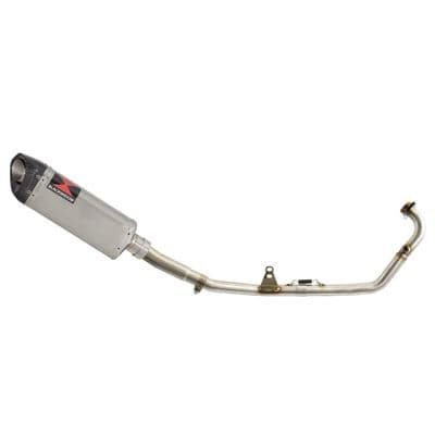 PM-01 125 Exhaust System 300mm Tri Oval Stainless Carbon Tip Silencer