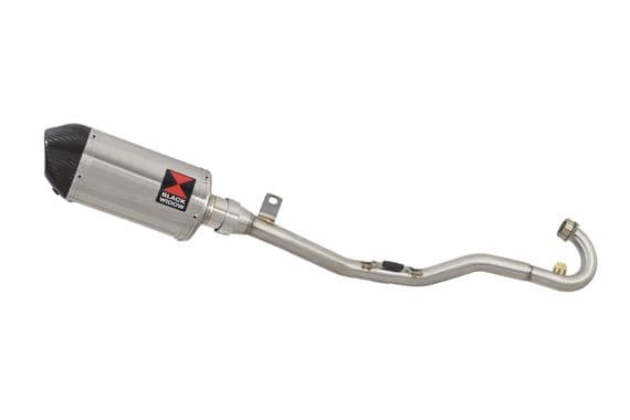 Pulse Adrenaline 125 2008-2016 Exhaust System + 200mm Oval Stainless + Carbon Tip Silencer