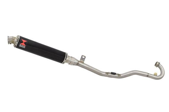 Pulse Adrenaline 125 2008-2016 Exhaust System + 350mm Round Black Painted Stainless Silencer