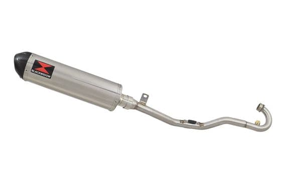 Pulse Adrenaline 125 2008-2016 Exhaust System + 400mm Oval Stainless + Carbon Tip Silencer