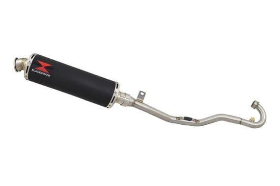 Pulse Adrenaline 125 2008-2016 Exhaust System + 400mm Round Black Painted Stainless Silencer