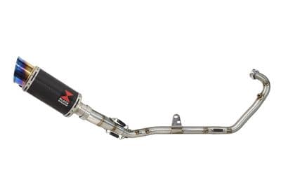 RKF125 2021-2023 Exhaust System 200mm Round Blue Tip Carbon Stainless Silencer