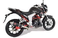 Romet Division 125 2016-2020 Exhaust System + 300mm Oval Black Stainless Silencer