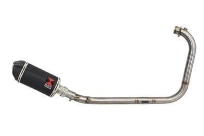 Royal Enfield Himalayan 411 2016 - 2024 Full Exhaust System 200mm Oval Black Carbon Tip Silencer