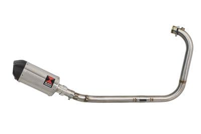 Royal Enfield Himalayan 411 2016 - 2024 Full Exhaust System 200mm Oval Stainless Carbon Tip Silencer