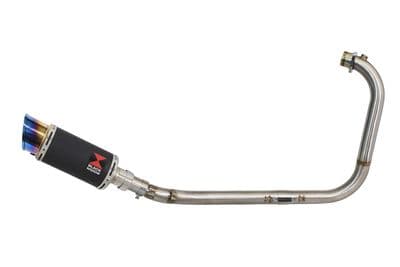 Royal Enfield Himalayan 411 2016 - 2024 Full Exhaust System 200mm Round Blue Tip Black Silencer