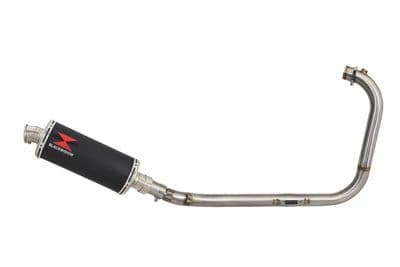 Royal Enfield Himalayan 411 2016 - 2024 Full Exhaust System 300mm Oval Black Stainless Silencer