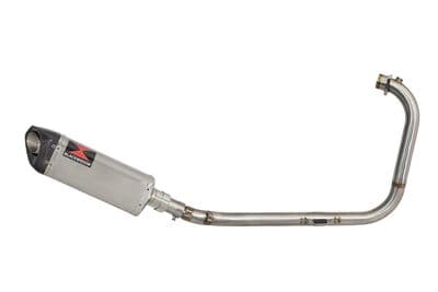 Royal Enfield Himalayan 411 2016 - 2024 Full Exhaust System 300mm Tri Oval Carbon Tip Silencer