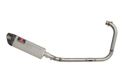 Royal Enfield Himalayan 411 2016 - 2024 Full Exhaust System 350mm Tri Oval Carbon Tip Silencer