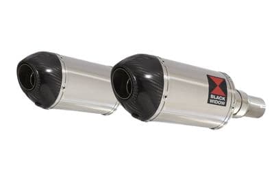 Royal Enfield Shotgun 650 Exhaust Silencers 200mm Oval Stainless Carbon Tip