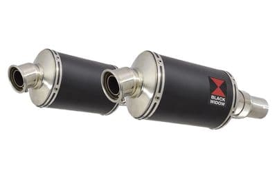 Royal Enfield Shotgun 650 Exhaust Silencers 230mm Oval Black Stainless