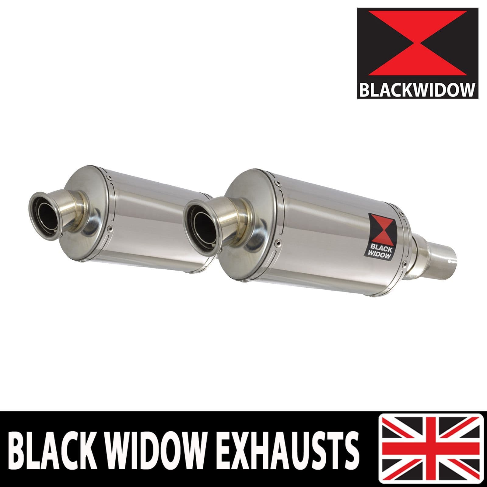 Royal Enfield Shotgun 650 Exhaust Silencers 230mm Oval Stainless