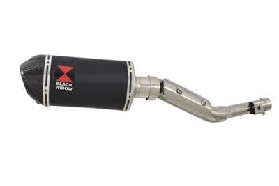 RV 125 VAN VAN Exhaust Silencer 200mm Oval Black Stainless Carbon Tip