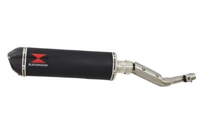 RV 125 VAN VAN Exhaust Silencer 400mm Oval Black Stainless Carbon Tip