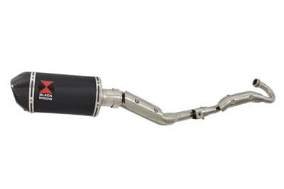 RV 125 VAN VAN Full Exhaust System with 200mm Oval Black Stainless Carbon Tip Silencer