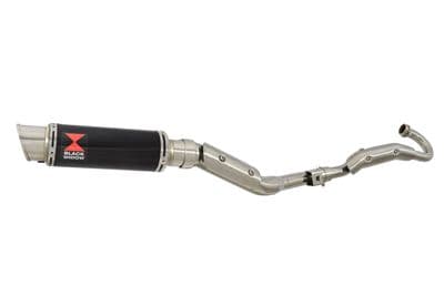 RV 125 VAN VAN Full Exhaust System with 230mm GP Round Black Stainless Silencer